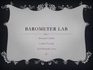 Barometer lab