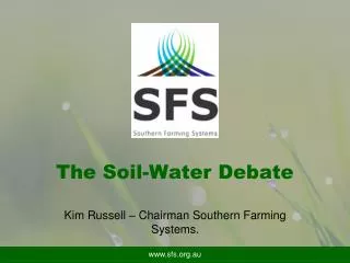 The Soil-Water Debate