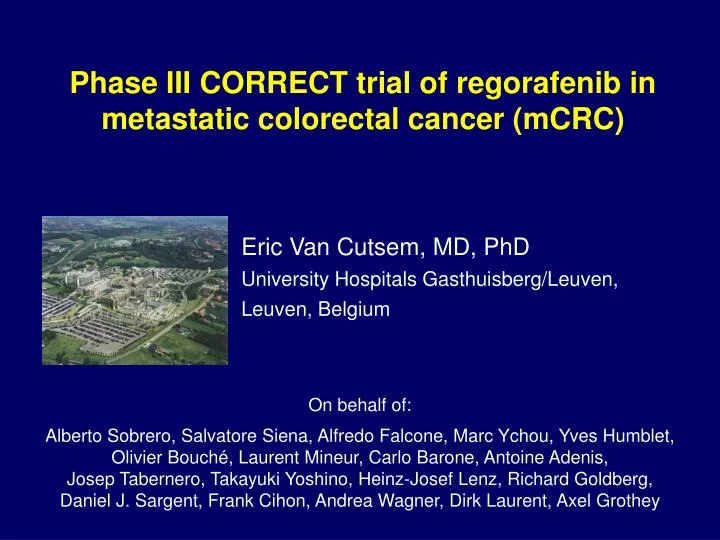 phase iii correct trial of regorafenib in metastatic colorectal cancer mcrc