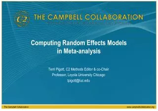 Computing Random Effects Models in Meta-analysis