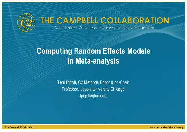 computing random effects models in meta analysis