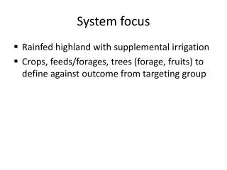 System focus