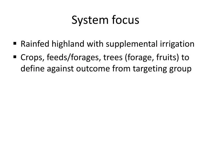 system focus