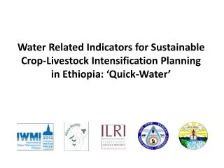 Water Related Indicators for Sustainable Crop-Livestock Intensification Planning