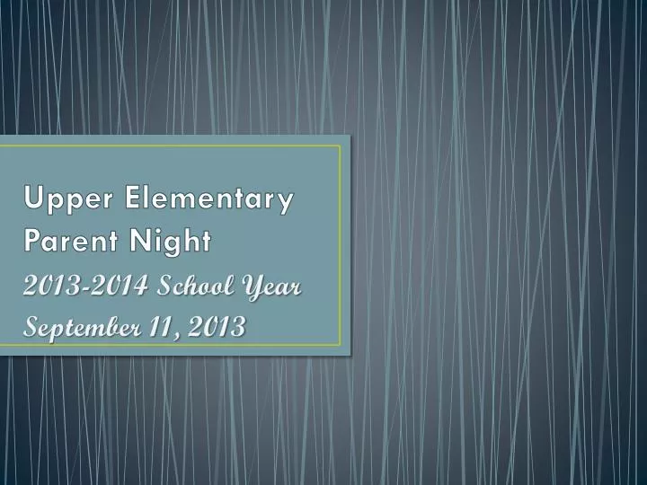 upper elementary parent night