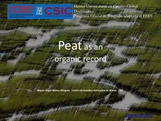 Peat as an organic record