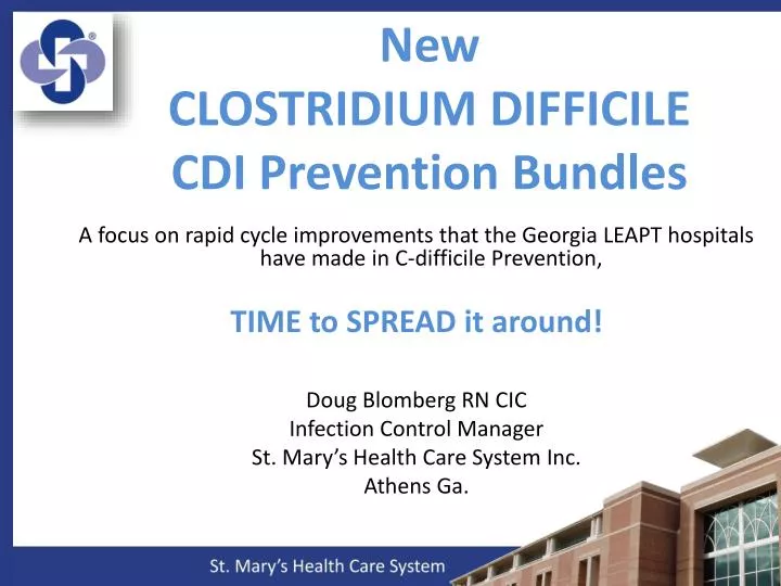 new clostridium difficile cdi prevention bundles