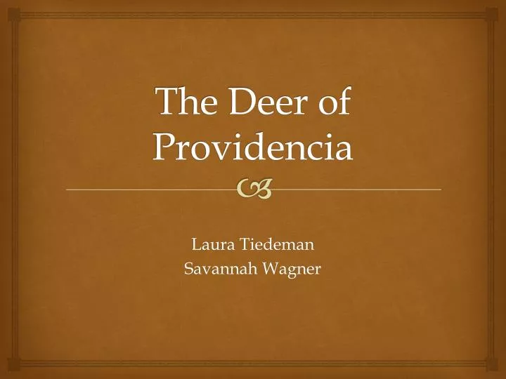 the deer of providencia
