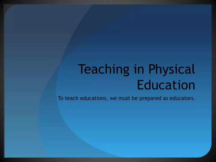 teaching in physical education