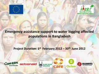 Emergency assistance support to water logging affected populations in Bangladesh