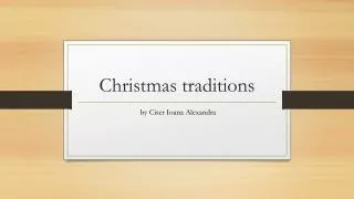 Christmas traditions