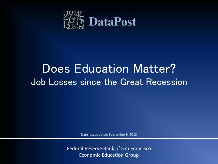 does education matter job losses since the great recession