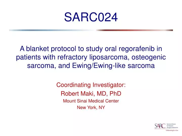 co o rdinating investigator robert maki md phd mount sinai medical center new york ny