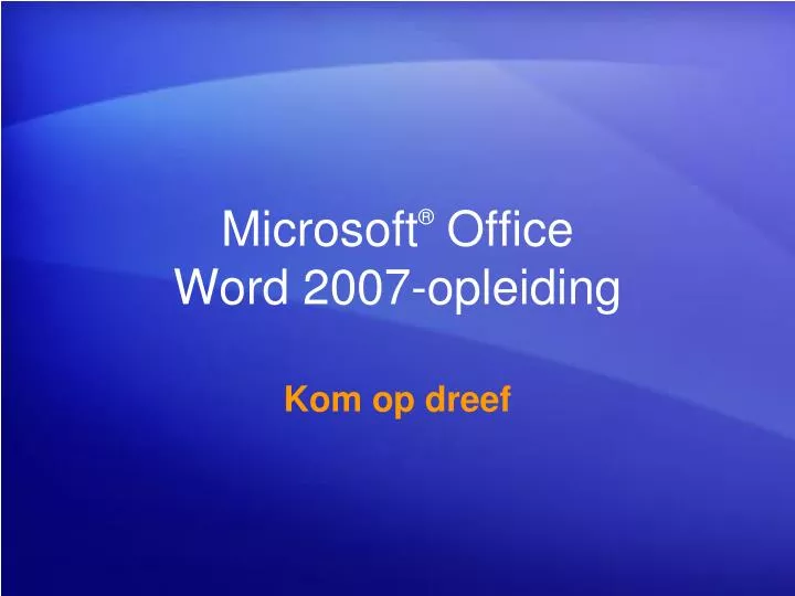microsoft office word 2007 opleiding