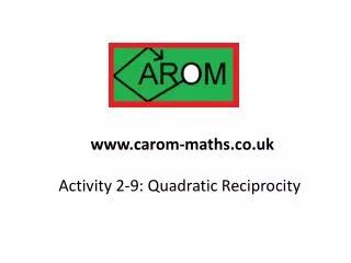 Activity 2-9: Quadratic Reciprocity