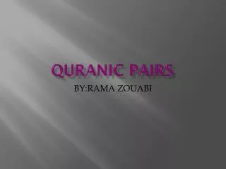 quranic pairs