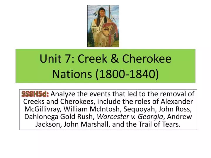 unit 7 creek cherokee nations 1800 1840