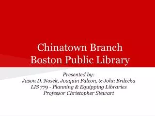 Chinatown Branch Boston Public Library