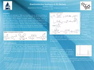 Enantioselective Synthesis of (R)-Warfarin Meaghan Elrick