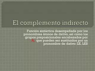 el complemento indirecto
