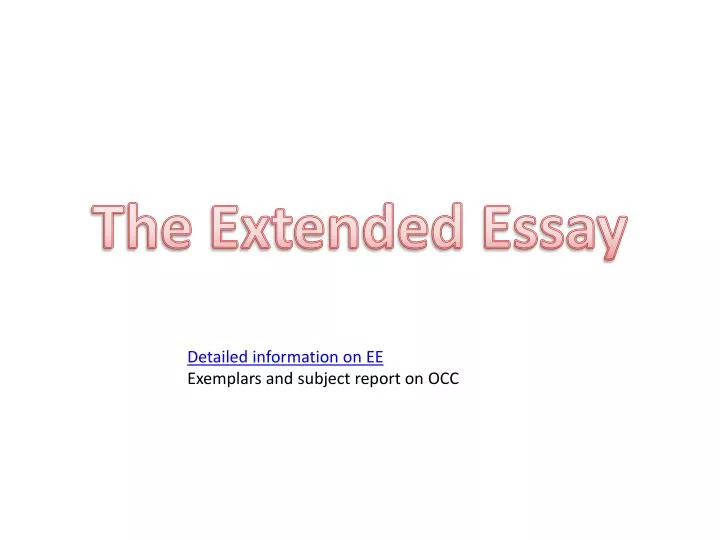 the extended essay