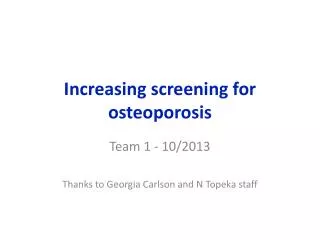 Increasing screening for osteoporosis