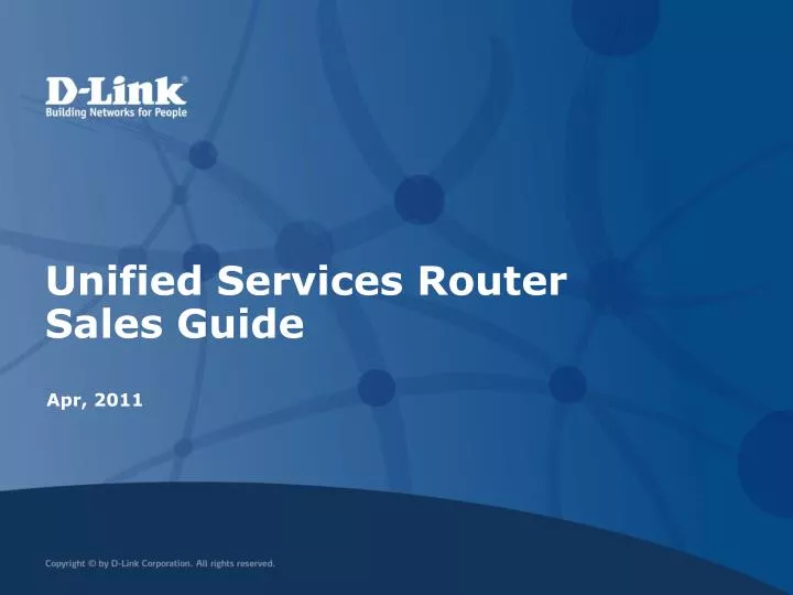 unified services router sales guide