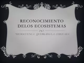 reconocimiento delos ecosistemas