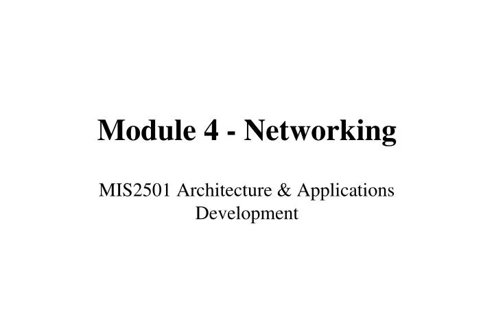 module 4 networking