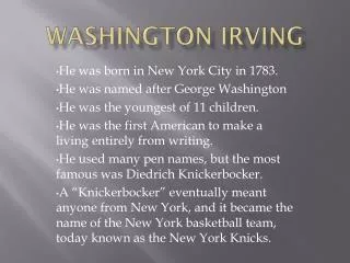 washington irving