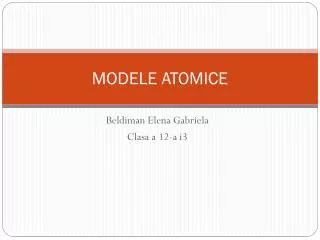 modele atomice