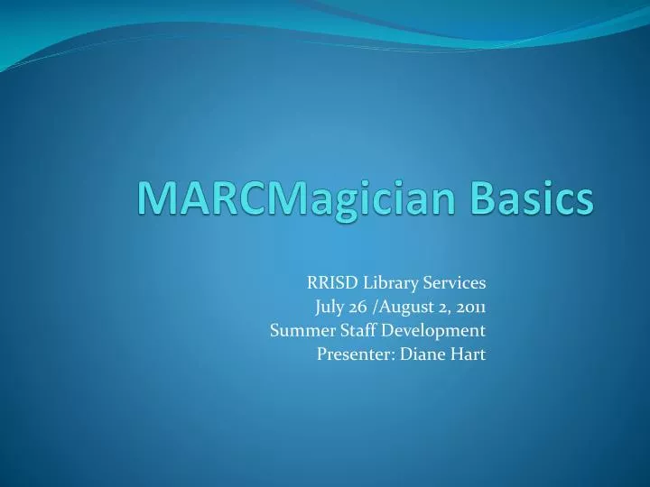 marcmagician basics