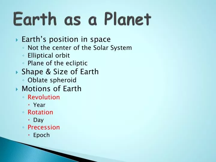 earth as a planet