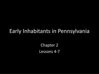 Early Inhabitants in Pennsylvania