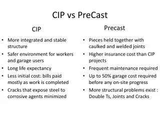 CIP vs PreCast