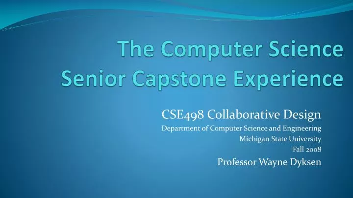 the computer science senior capstone experience