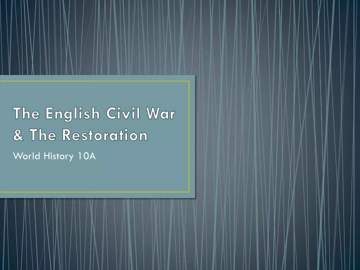 the english civil war the restoration