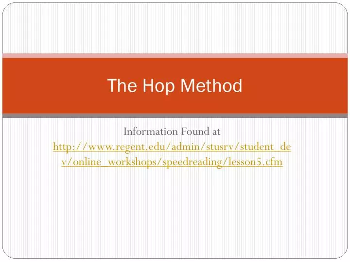 the hop method