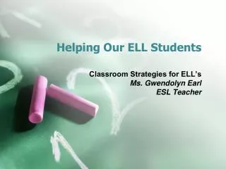 Helping Our ELL Students