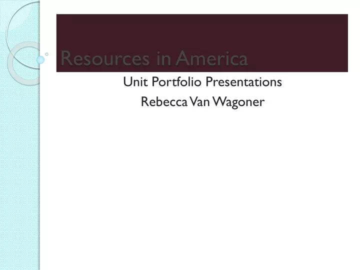 resources in america