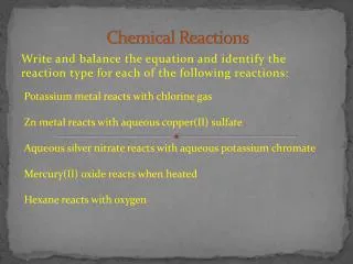 Chemical Reactions