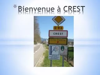 bienvenue crest