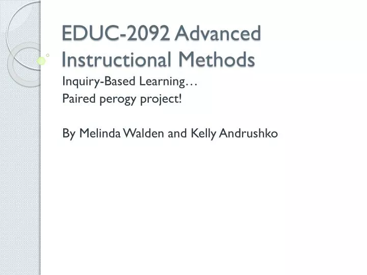 educ 2092 advanced instructional methods