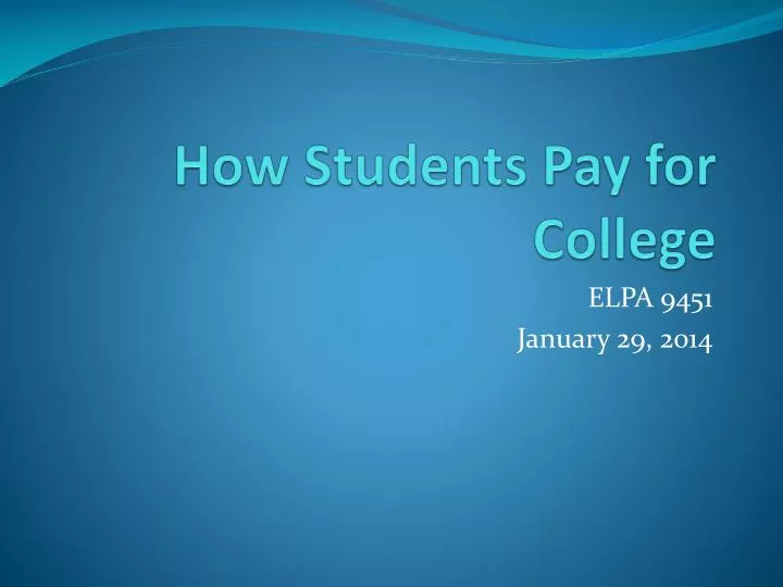 how students pay for college