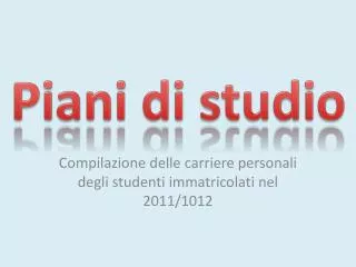 piani di studio