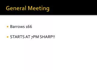 General Meeting