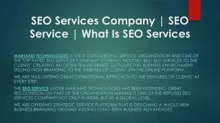 SEO Service | SEO Services Company | Martand Technologies