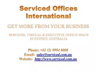 Serviced, Virtual & Executive Office Space in Sydney