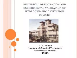numerical optimization and experimental validation of hydrodynamic cavitation devices