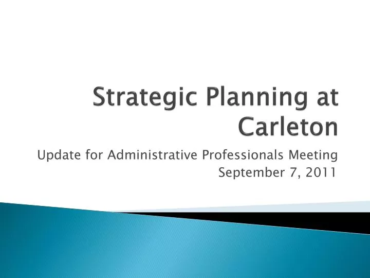 strategic planning at carleton